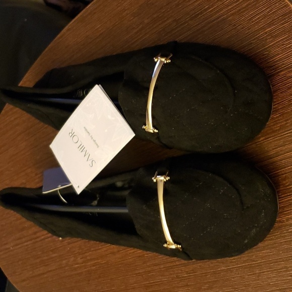 Samilor Quilted Chain Black Slip on Loafers in Black SZ 8 - Picture 3 of 14